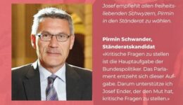 Wahlempfehlung Ständerat: Pirmin Schwander